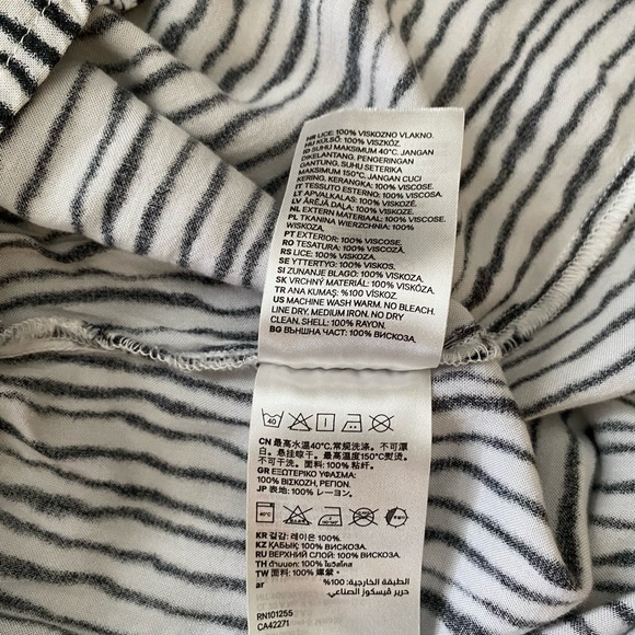 H&M DIVIDED Black White Striped Strapless Short Romper Jumpsuit Women Size 6 - Picture 8 of 9